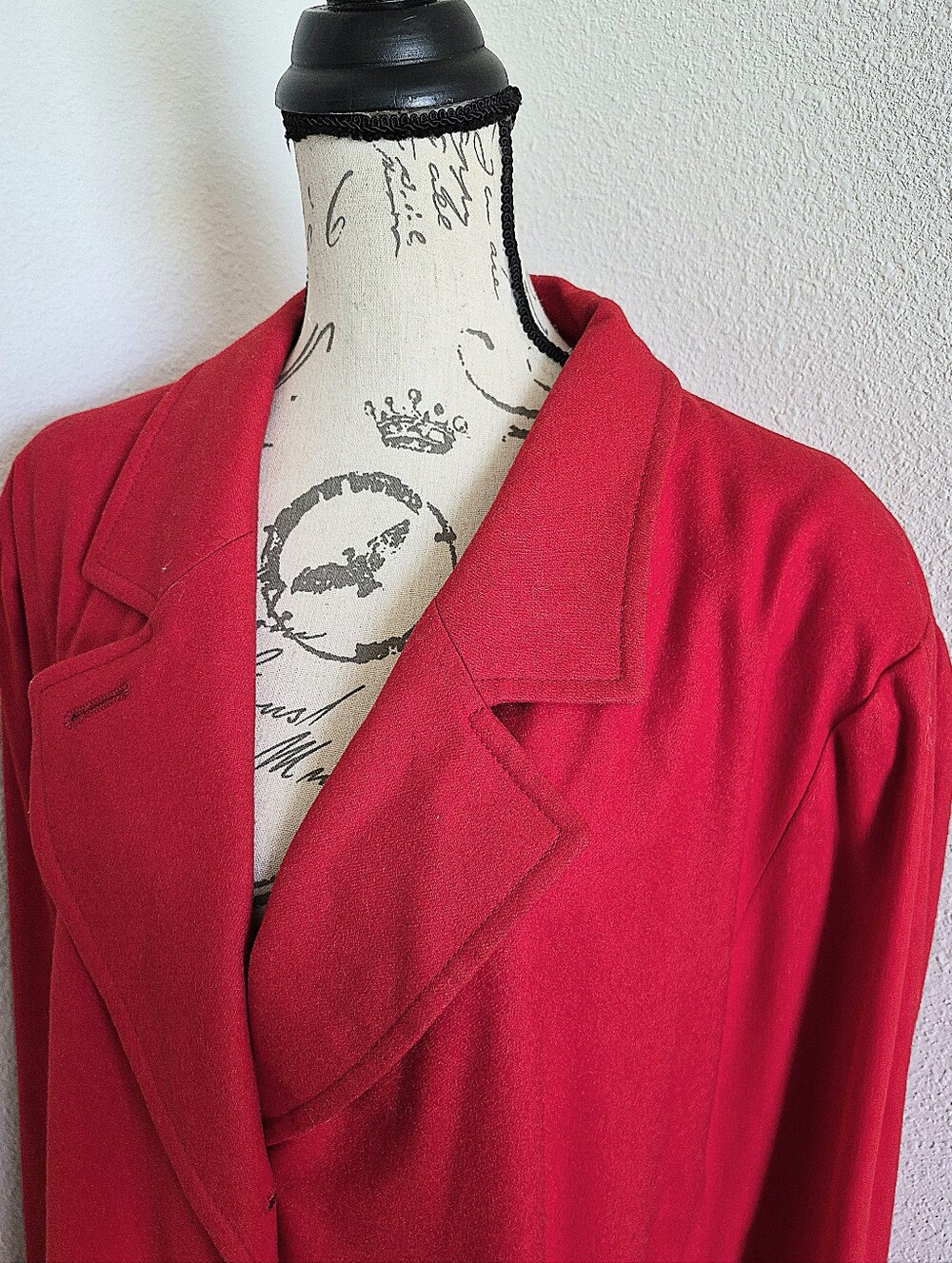 SOLD Vintage Pendleton Red Long 100% Wool Cape Coat Size L Button USA Classic - Picture 10 of 17
